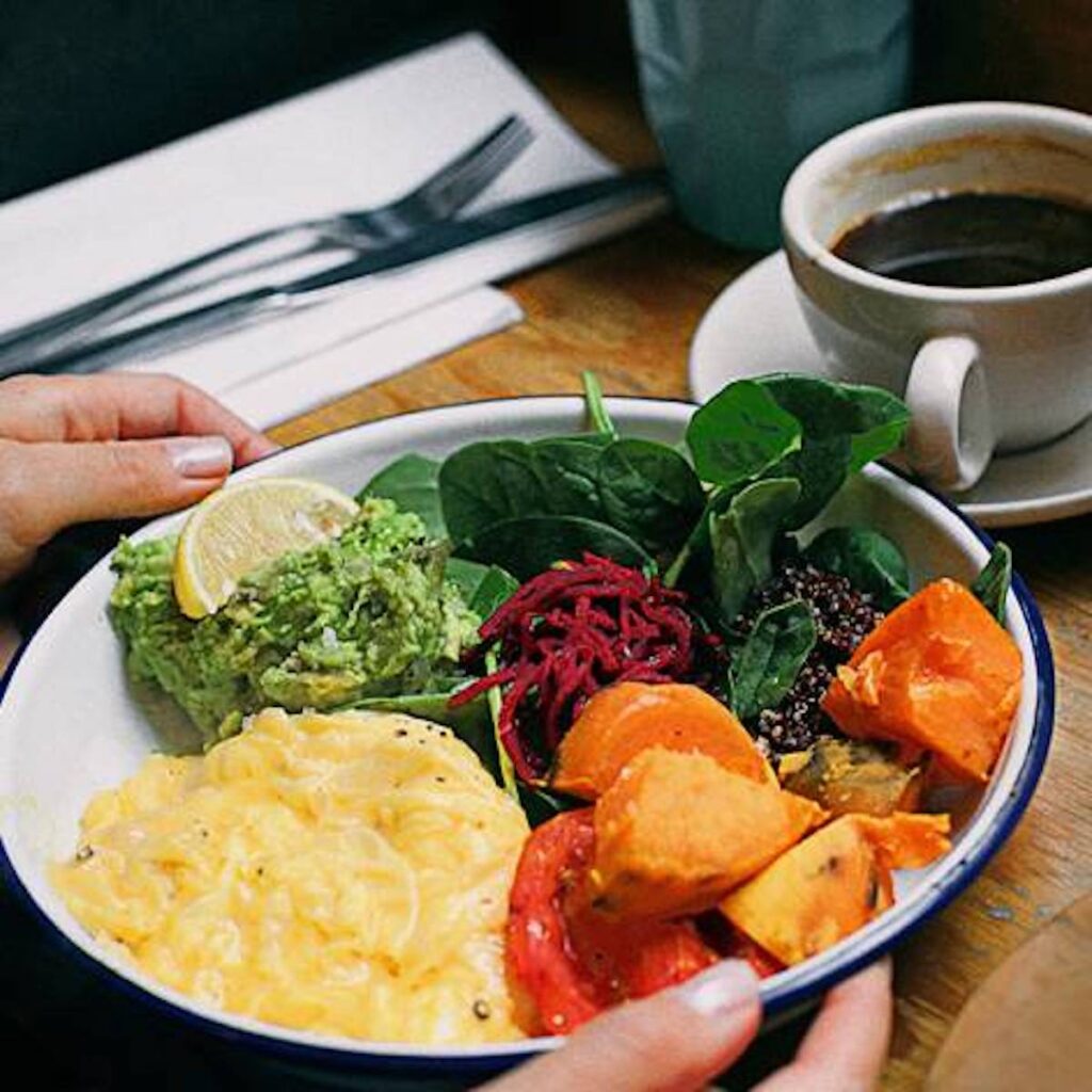 plate of mixed cooked vegetables