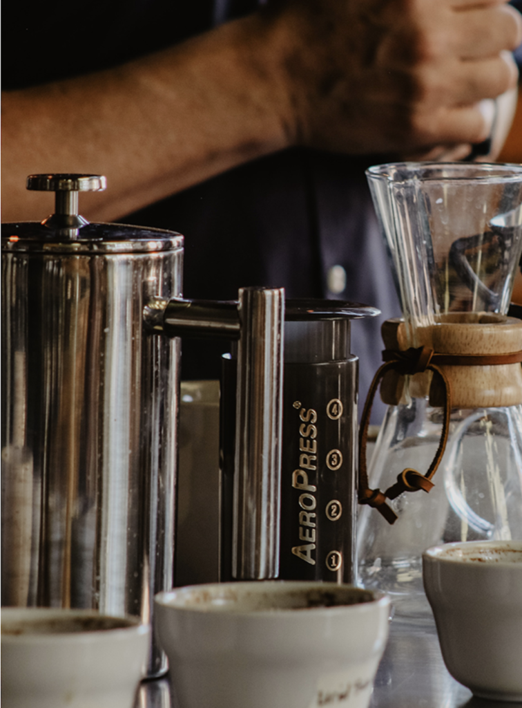 cold brew coffee pot and stainless steel containers