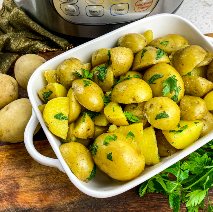 instant pot parsley potatoes in white dish for flavor portal