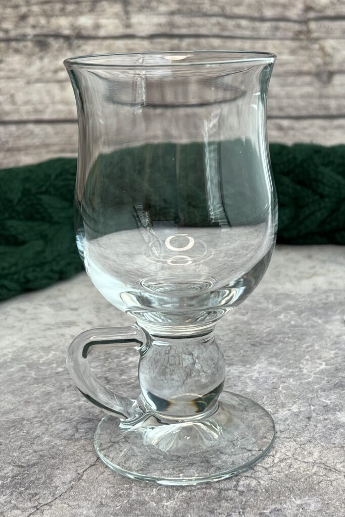 trditional shaped Irish coffee glass mug