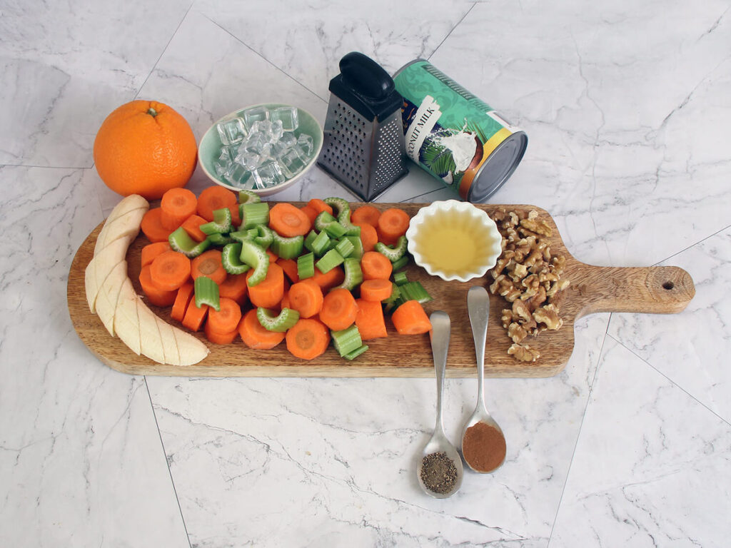 ingredients for carrot cake smoothie from Flavor Portal recipe