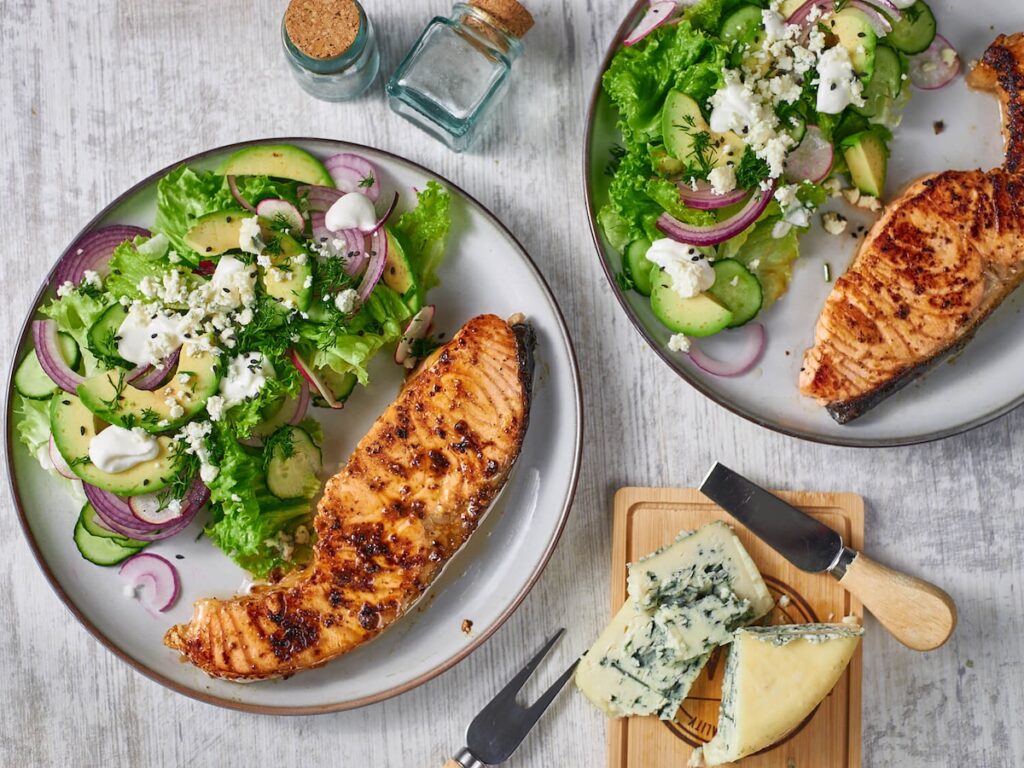 grilled dijon citrus salmon and salad from Flavor Portal recipe