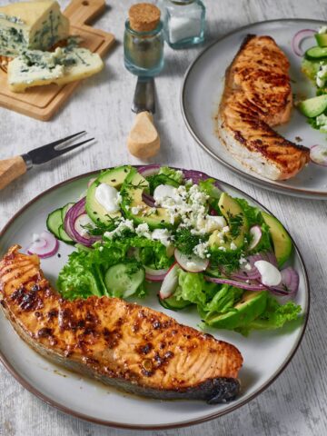 grilled dijon citrus salmon and salad from Flavor Portal recipe