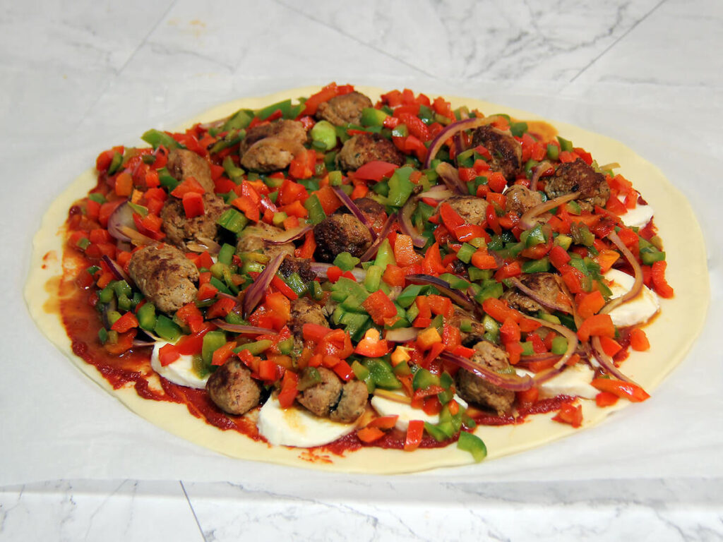 sausage mixed pepper pizza from Flavor Portal recipe step 10